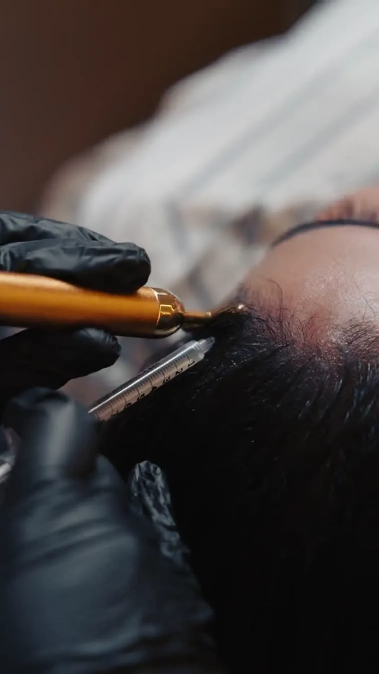 Fusion PRP hair therapy session at Venus Aesthetics